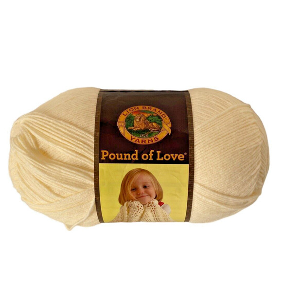 Lion Brand Yarn Pound of Love Worsted Antique White 099 Skein 1020 yds 16oz - Picture 2 of 3